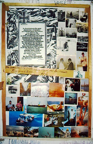 Karmers Bild 2 Rückseite mit dem Titel Vater aus der Ausstellung Walter Rheiner Kokain